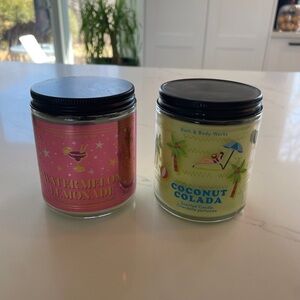 Bath & Body Works Watermelon Lemonade Candle and Coconut colada